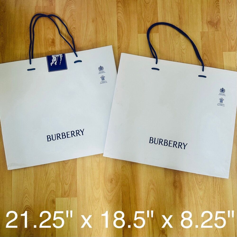Burberry Paper Shopping Gift Bag Bundle - x2 X large 21.25" x 18.5" x 8.25"
